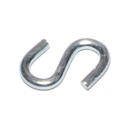 Midwest Fastener 1/8" x 3/8" x 1" Zinc Plated Steel Open S Hooks 18 18PK 60703